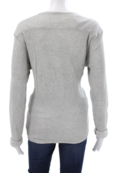 Allsaints Womens Basic Gray Cotton Crew Neck Long Sleeve T-Shirt Size S