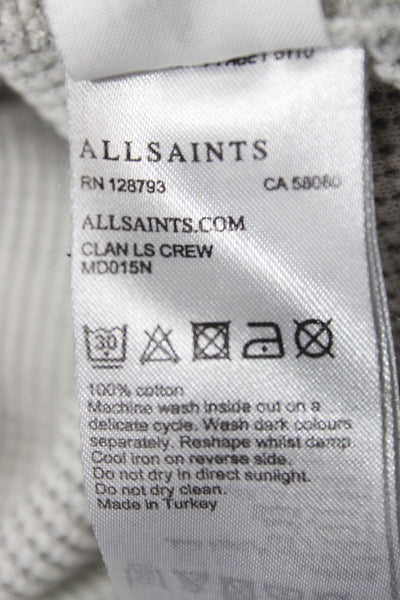 Allsaints Womens Basic Gray Cotton Crew Neck Long Sleeve T-Shirt Size S