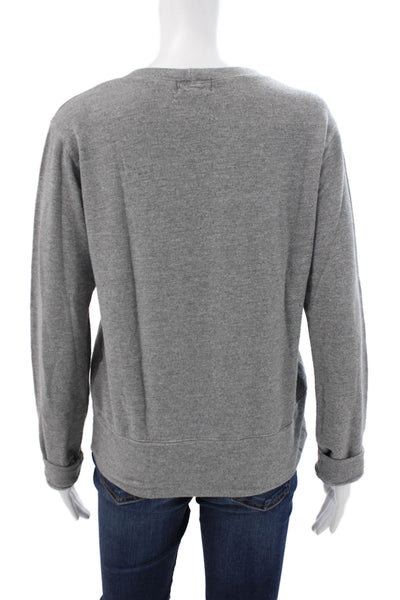 Monrow Womens Pullover Sweatshirt Gray Crew Neck Rayon Blend Long Sleeve Size S