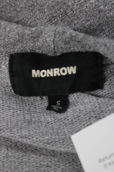 Monrow Womens Pullover Sweatshirt Gray Crew Neck Rayon Blend Long Sleeve Size S