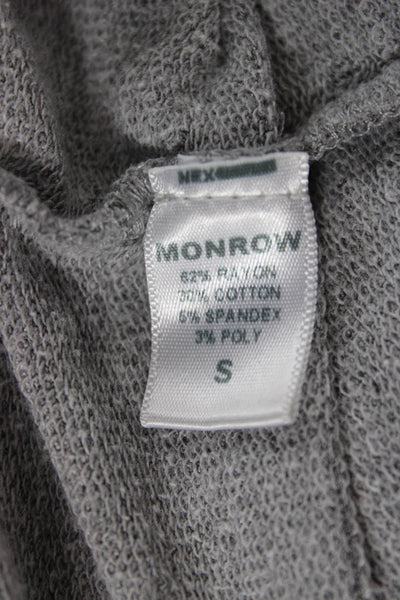 Monrow Womens Pullover Sweatshirt Gray Crew Neck Rayon Blend Long Sleeve Size S