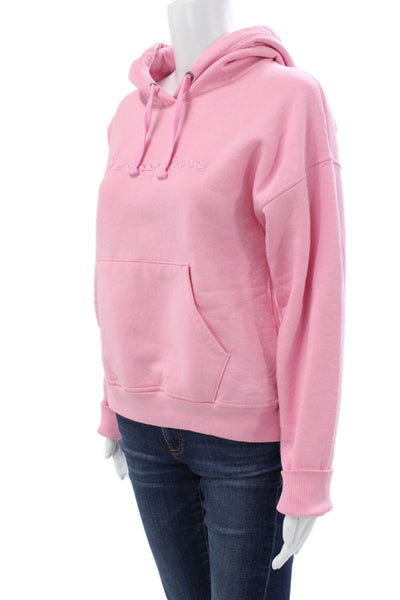Champion Unisex Adults Pink Pullover Hoodie Long Sleeve Size S