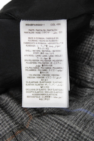 Bonpoint Boys Plaid Elastic Waist Straight Leg Pants Gray Size 10