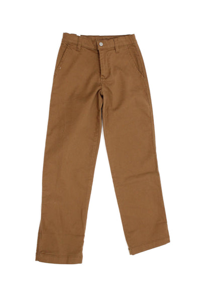 Jacadi Boys Cotton Straight Leg Pants Brown Size 10