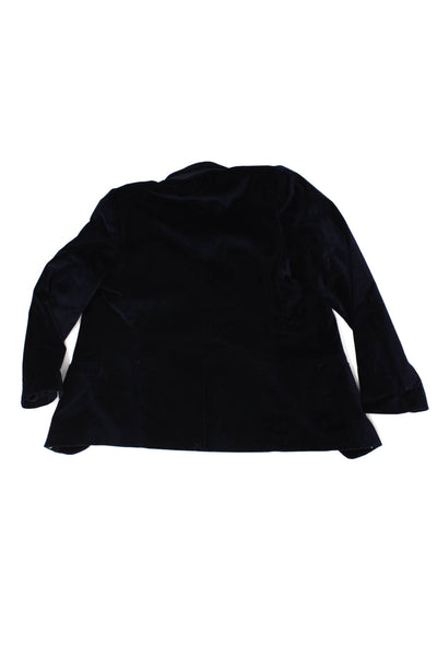 Jacadi Boys Velvet Two Button Long Sleeve Blazer Jacket Dark Blue Size 10