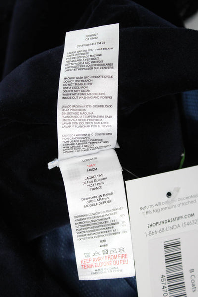Jacadi Boys Velvet Two Button Long Sleeve Blazer Jacket Dark Blue Size 10