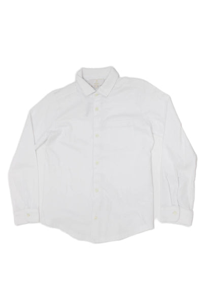 Jacadi Boys Collar Long Sleeve Dress Shirt White Size 10