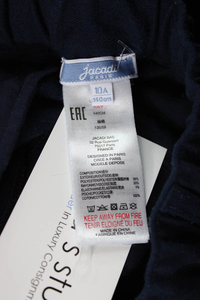 Jacadi Boys Elastic Waist Straight Leg Pants Navy Size 10