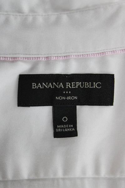 Banana Republic Women Cotton Blend Button Up White Long Sleeve Size 0