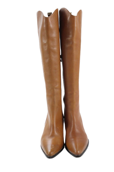 Rachel Comey Womens Leather Knee High Cowboy Boots Brown Size 8