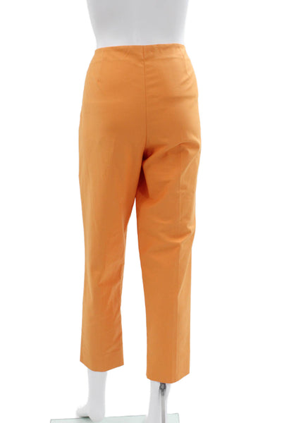 Lafayette 148 New York Womens Cropped Orange Cotton Pants Zip Inseam 27 Size 6