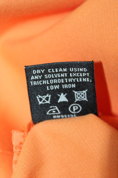 Lafayette 148 New York Womens Cropped Orange Cotton Pants Zip Inseam 27 Size 6
