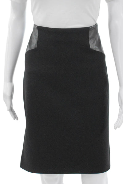 Milly Women Straight Pencil Skirt Black Viscose Knee Length Size 8