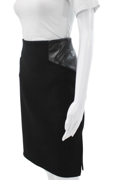 Milly Women Straight Pencil Skirt Black Viscose Knee Length Size 8