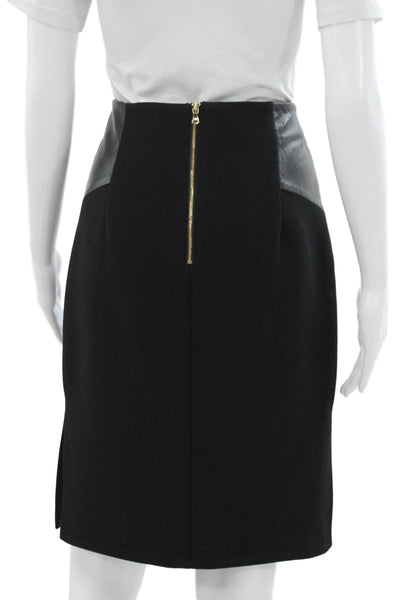 Milly Women Straight Pencil Skirt Black Viscose Knee Length Size 8