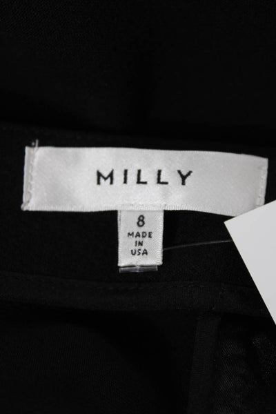 Milly Women Straight Pencil Skirt Black Viscose Knee Length Size 8