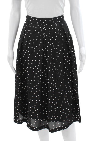 Tahari Women Pleated Polka Dot Knee Length Polyester Skirt Size 8