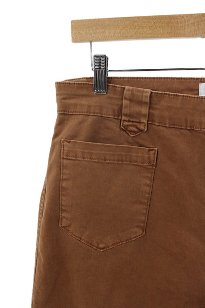 Frame Womens Wide-Leg High Rise Brown Cotton Blend Jeans Size 31