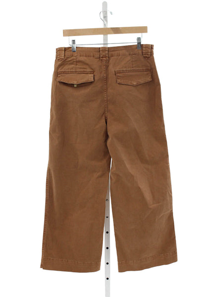 Frame Womens Wide-Leg High Rise Brown Cotton Blend Jeans Size 31
