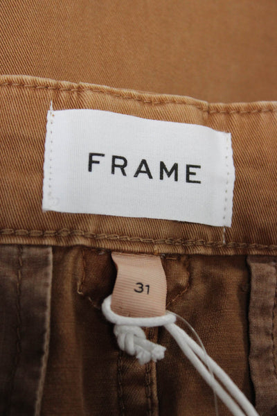 Frame Womens Wide-Leg High Rise Brown Cotton Blend Jeans Size 31