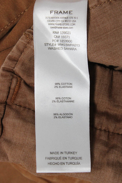 Frame Womens Wide-Leg High Rise Brown Cotton Blend Jeans Size 31