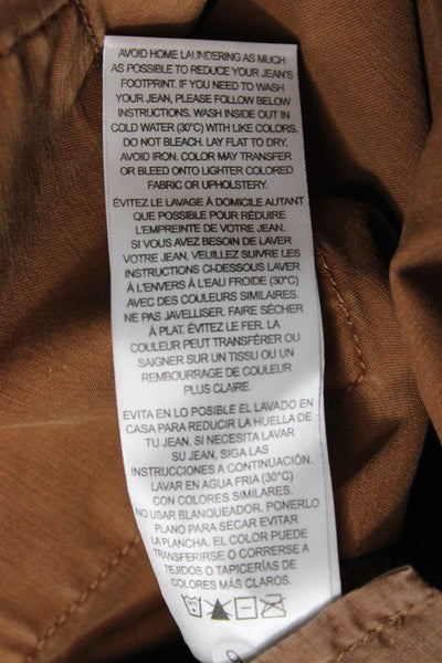 Frame Womens Wide-Leg High Rise Brown Cotton Blend Jeans Size 31