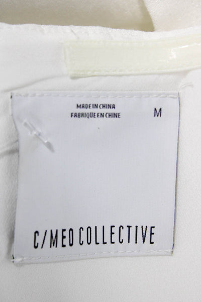 C/MEO Collective Womens Cropped Off the Shoulder White Blouse Polyester Size M