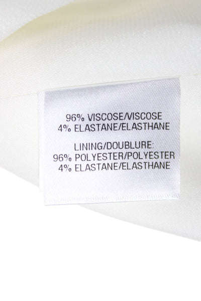 Cushnie Et Ochs Women White High Neck Sleeveless Basic Tank Viscose Size 8