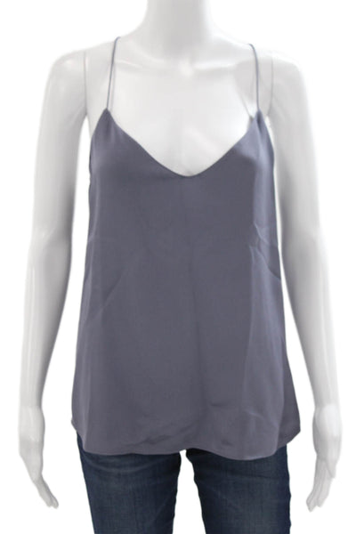 J Crew Women Silk V-Neck Camisole Sleeveless Gray Solid Size 8