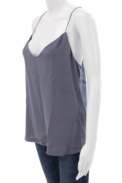 J Crew Women Silk V-Neck Camisole Sleeveless Gray Solid Size 8