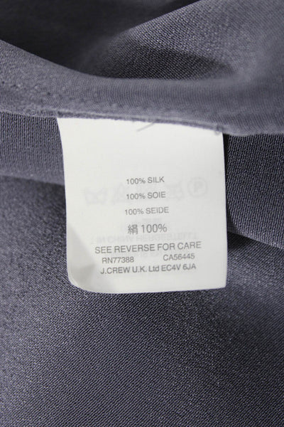 J Crew Women Silk V-Neck Camisole Sleeveless Gray Solid Size 8