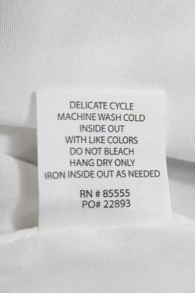 Pistola Womens Collared Button Rayon Short Sleeve Basic Blouse White Size S