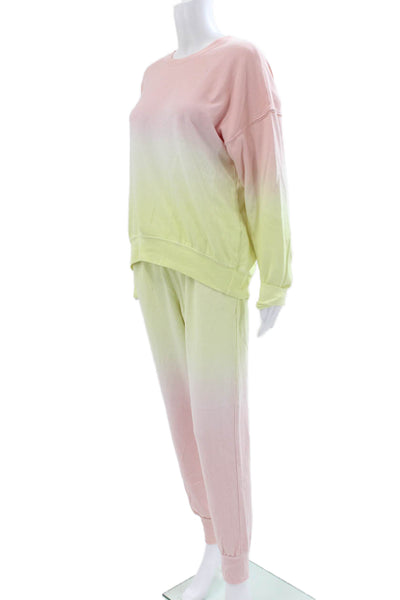 Sunday Unisex Adults Pullover Ombre Multicolor Crew Neck Drawstring Size 2