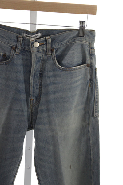 Elizabeth & James Women Straight High Rise Blue Jeans Cotton Blend Size 24
