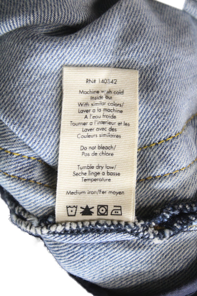 Elizabeth & James Women Straight High Rise Blue Jeans Cotton Blend Size 24