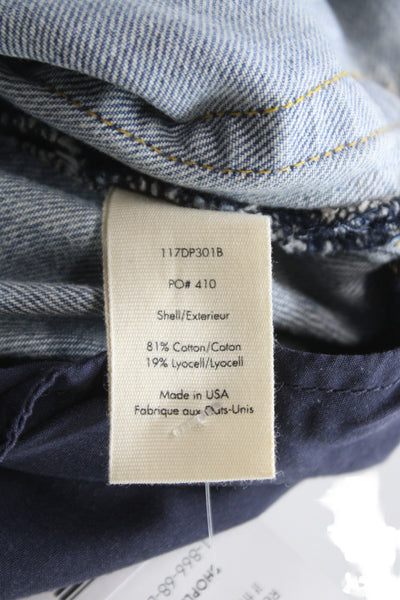 Elizabeth & James Women Straight High Rise Blue Jeans Cotton Blend Size 24