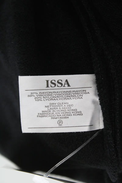 Issa Women Fit & Flare Black Turtleneck 3/4 Sleeve Mid-Calf Rayon Dress Size S