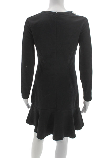 Michael Michael Kors Women Fit & Flare Black Long Sleeve Dress Size 2