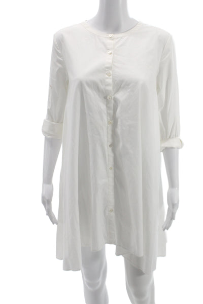 Marissa Webb Unisex Adults Babydoll Dress White Cotton Long Sleeve Size 4