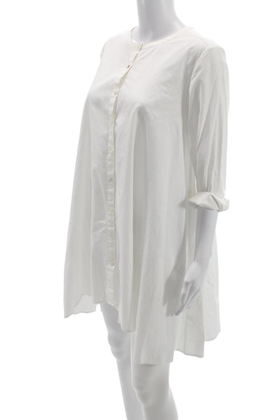 Marissa Webb Unisex Adults Babydoll Dress White Cotton Long Sleeve Size 4