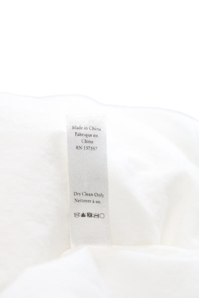 Marissa Webb Unisex Adults Babydoll Dress White Cotton Long Sleeve Size 4