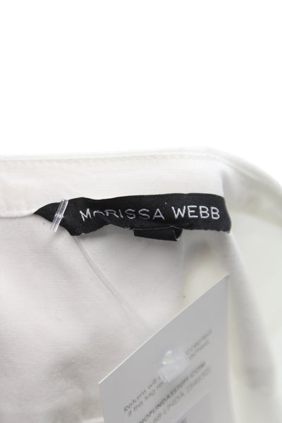 Marissa Webb Unisex Adults Babydoll Dress White Cotton Long Sleeve Size 4