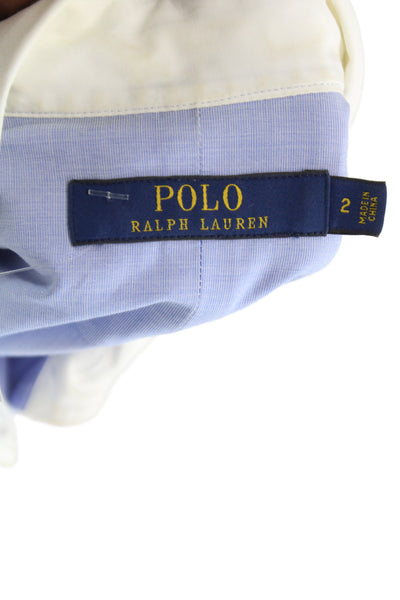 Polo Ralph Lauren Womens Shirt Dress Blue Cotton Blend Midi Size 2