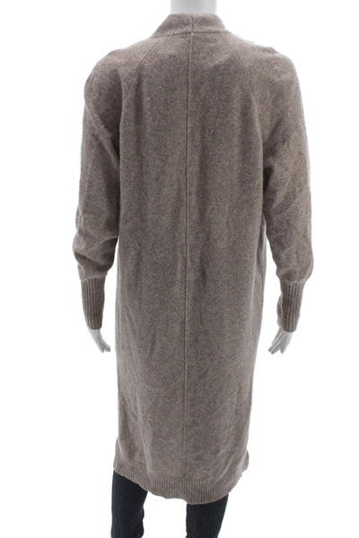White + Warren Womens Brown V Neck 100% Cashmere Cardigan Long Sleeve Size XS