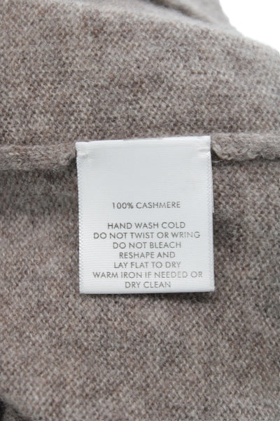 White + Warren Womens Brown V Neck 100% Cashmere Cardigan Long Sleeve Size XS