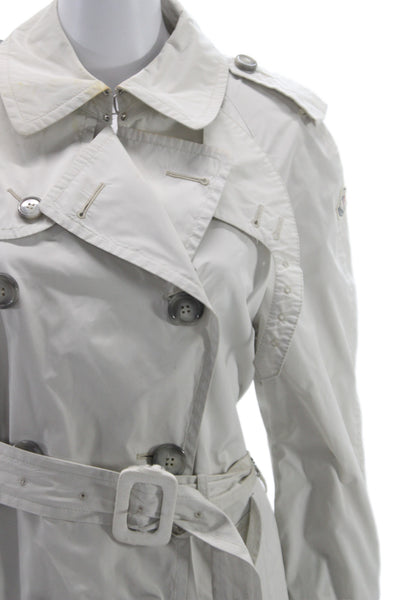 Moncler Womens Trench Coat Beige Button Polyester Classic Size 1