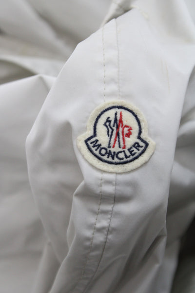 Moncler Womens Trench Coat Beige Button Polyester Classic Size 1