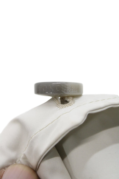 Moncler Womens Trench Coat Beige Button Polyester Classic Size 1