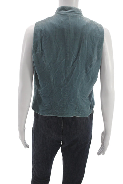 Ralph Lauren Women Sleeveless Collared Button Up Rayon Blue Vintage Size 4