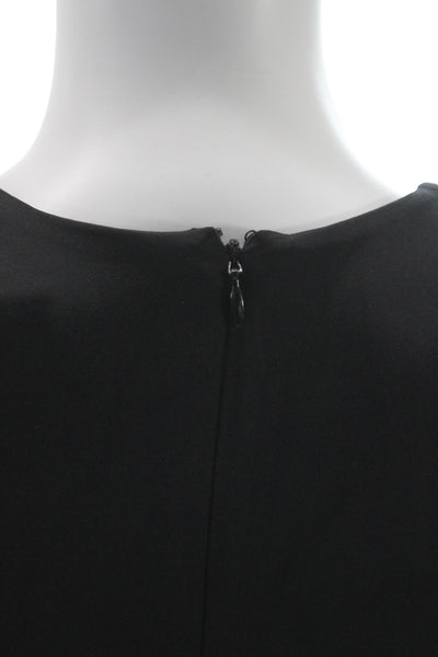 Cushnie Et Ochs Women Black Viscose Basic Blouse Long Sleeve Zip Size 6